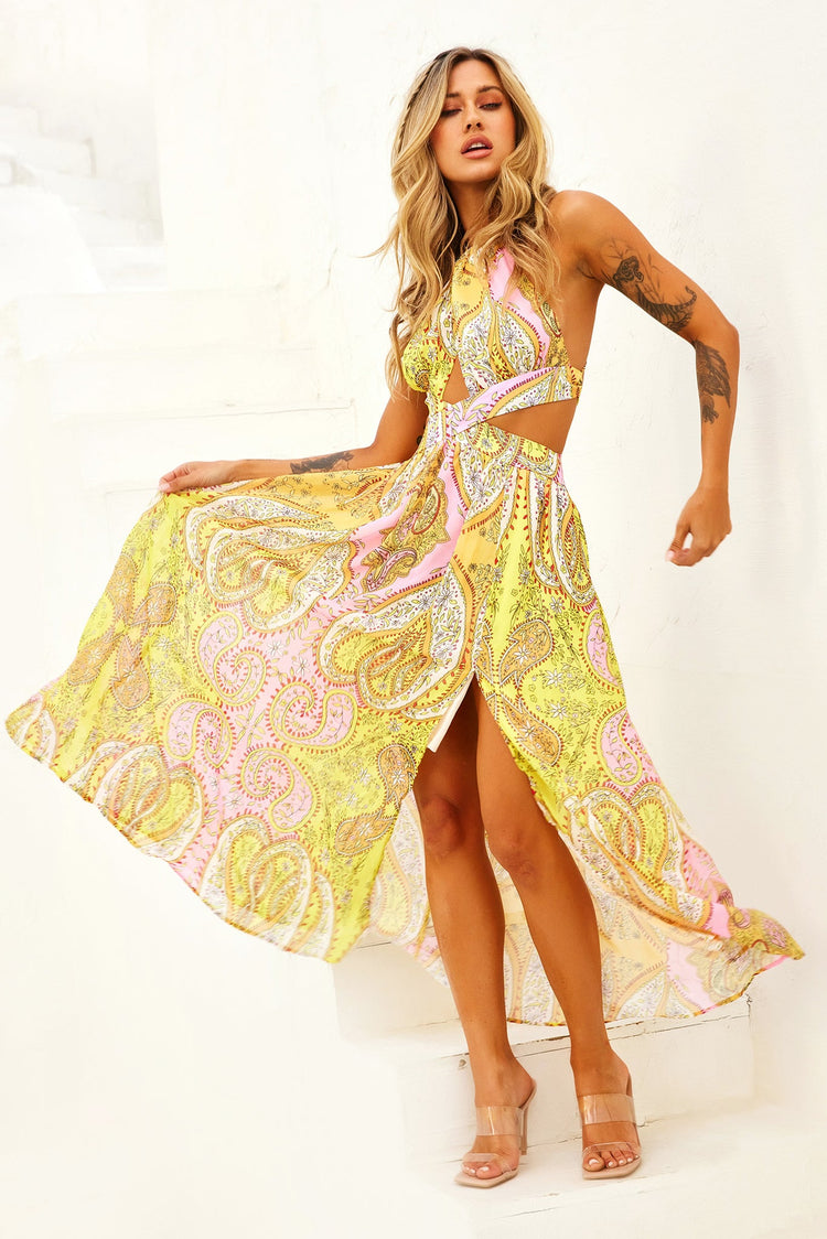 Havana Bloom Maxi Dress - Yellow Multi DRESSES Sage and Paije