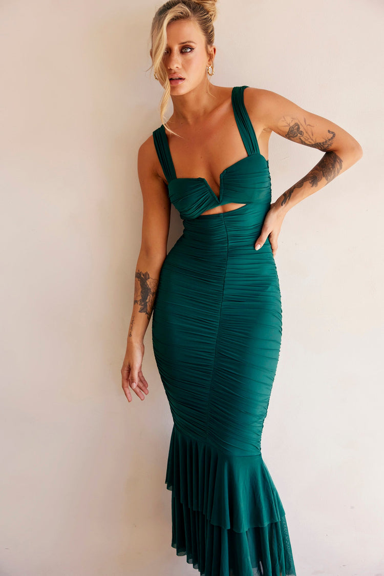 Eternal Muse Maxi Dress - Forest Green DRESSES Sage and Paije