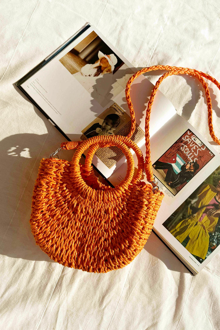 Crochet Club Bag - Orange ACCESSORIES Sage and Paije
