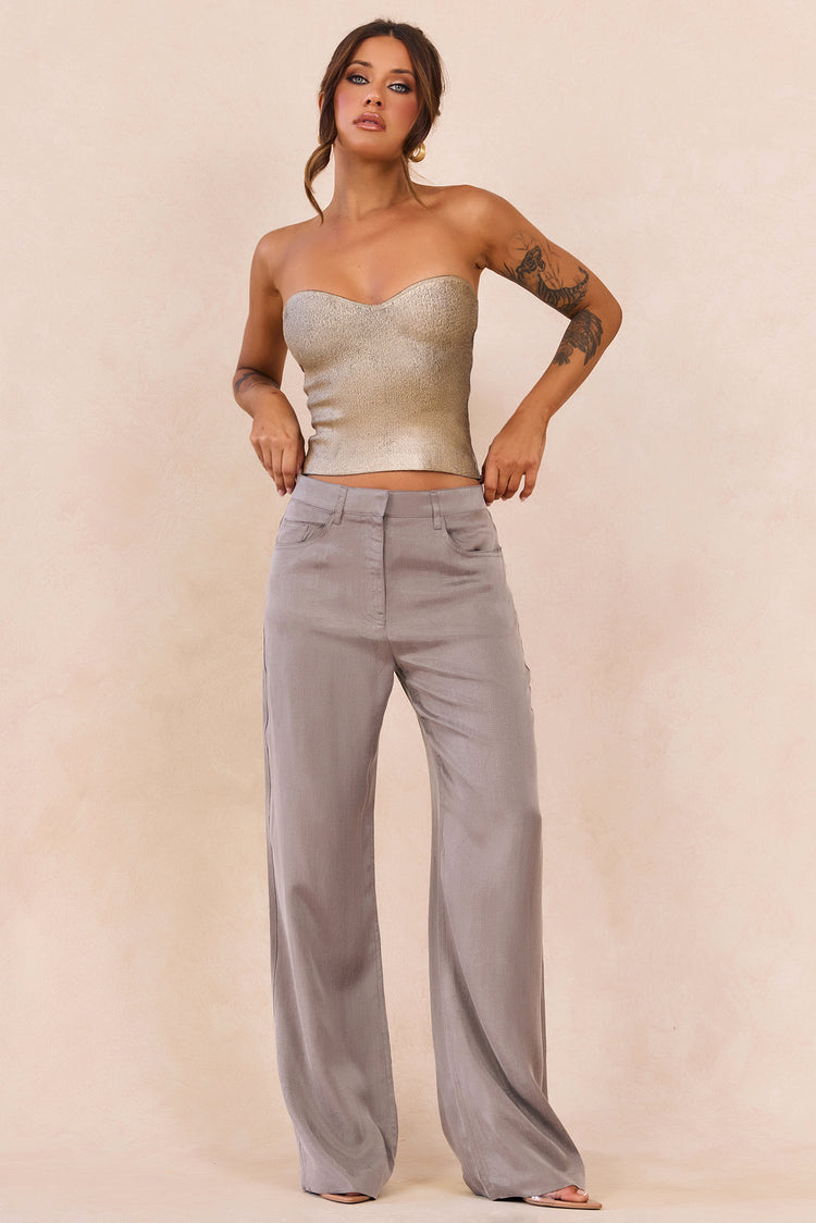 Breezes In Sunsets Foil Knit Top - Gold