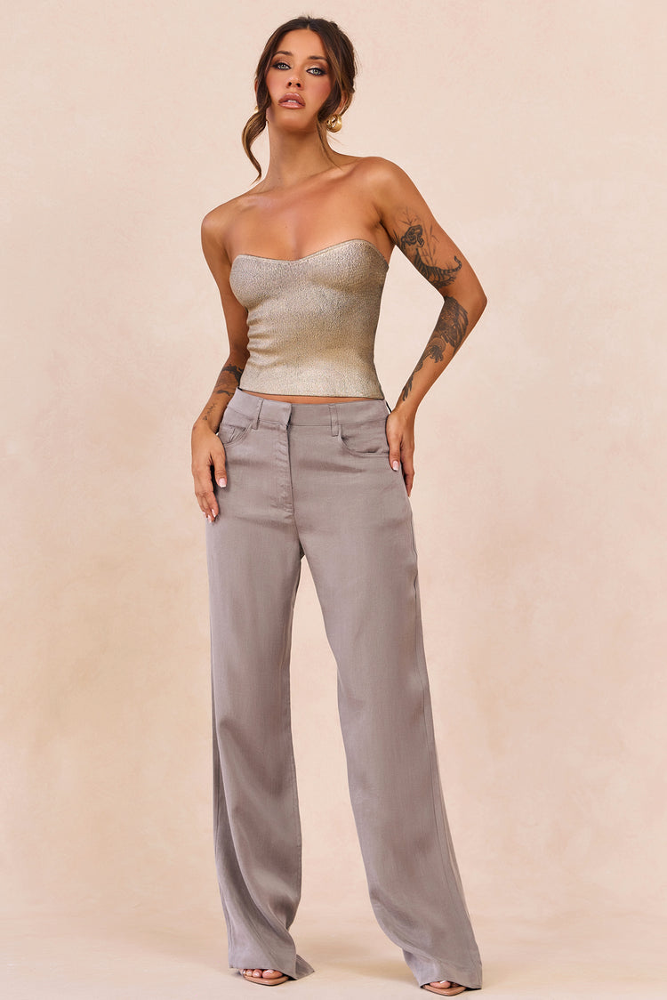 Breezes In Sunsets Foil Knit Top - Gold