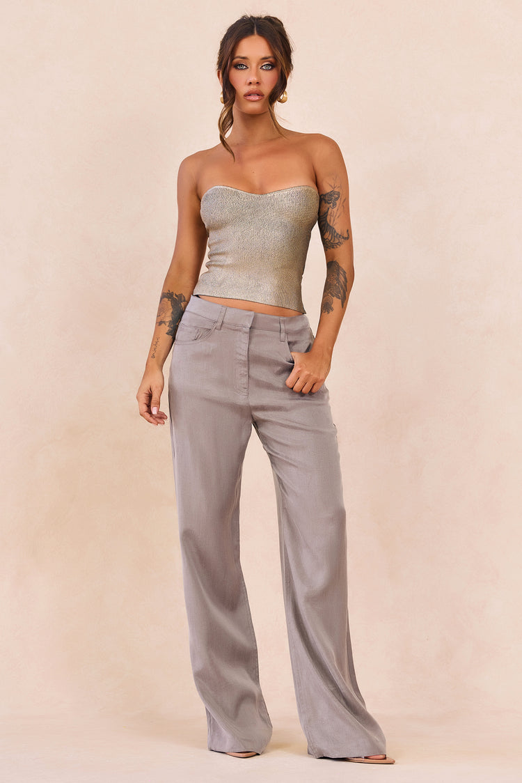Breezes In Sunsets Foil Knit Top - Gold