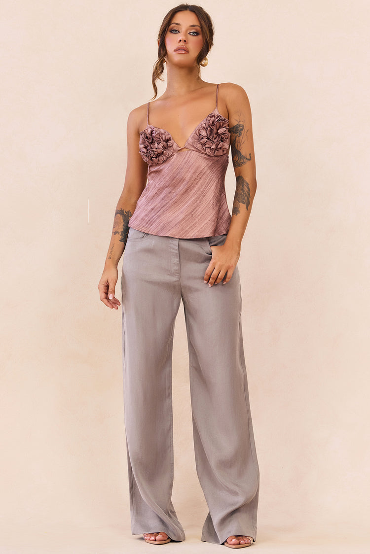 By The Cabana Satin Top - Blush