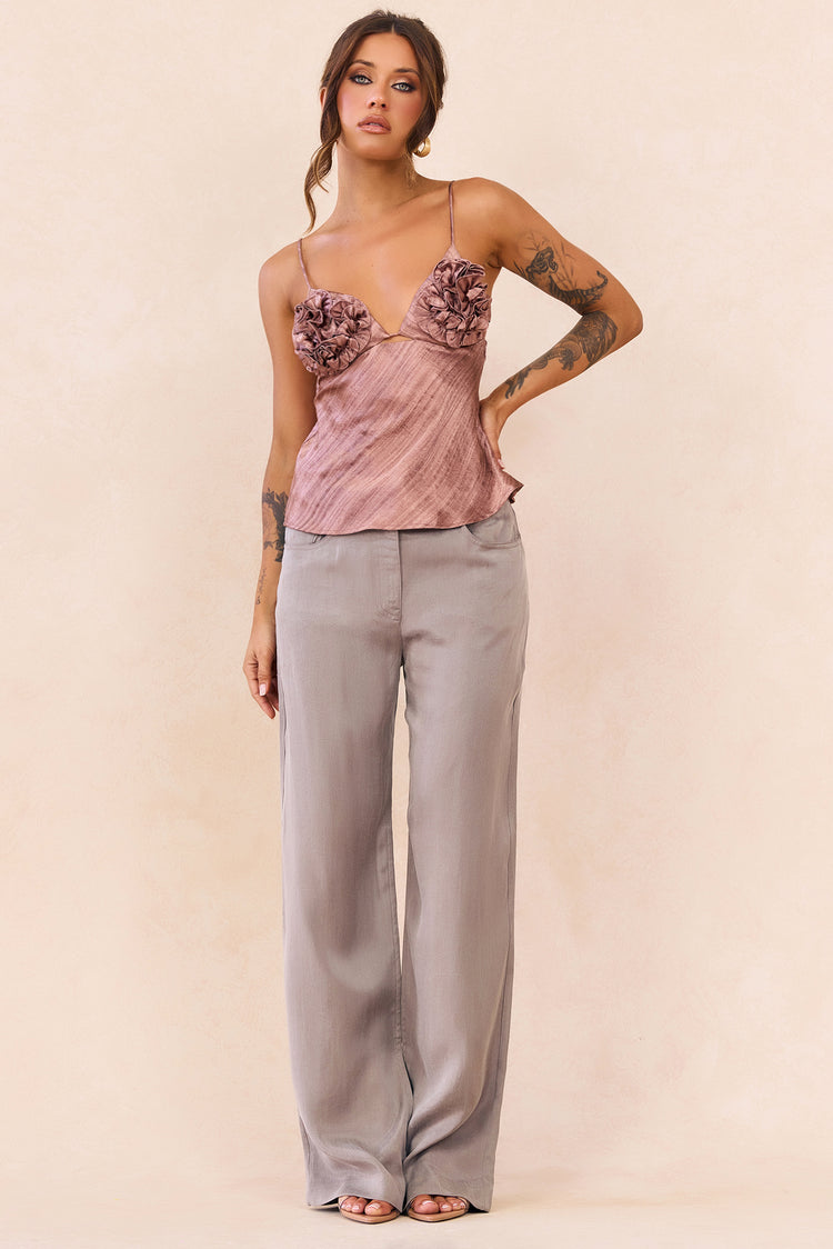 By The Cabana Satin Top - Blush