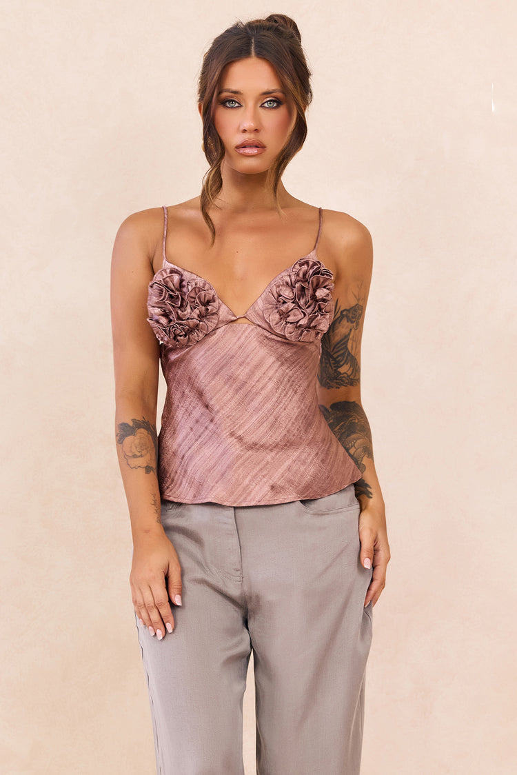 By The Cabana Satin Top - Blush