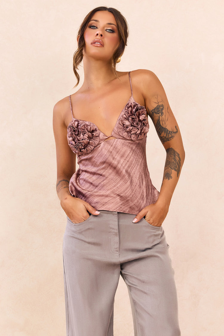 By The Cabana Satin Top - Blush