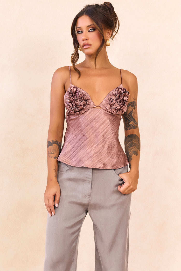 By The Cabana Satin Top - Blush