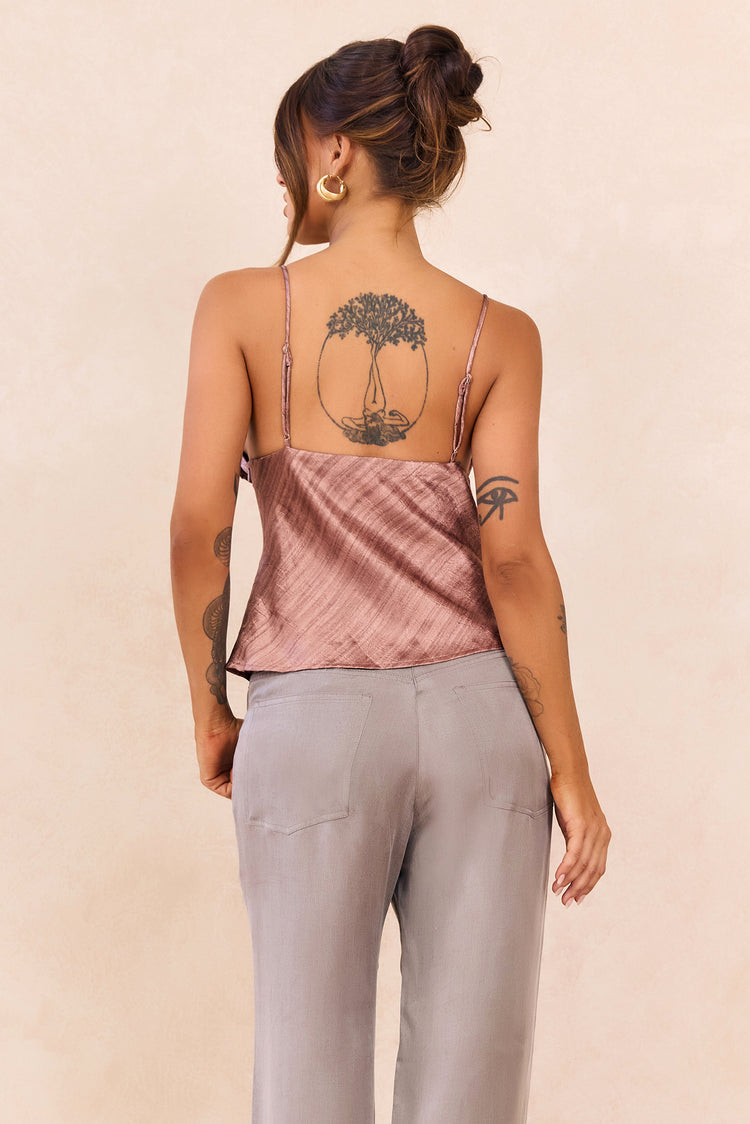 By The Cabana Satin Top - Blush