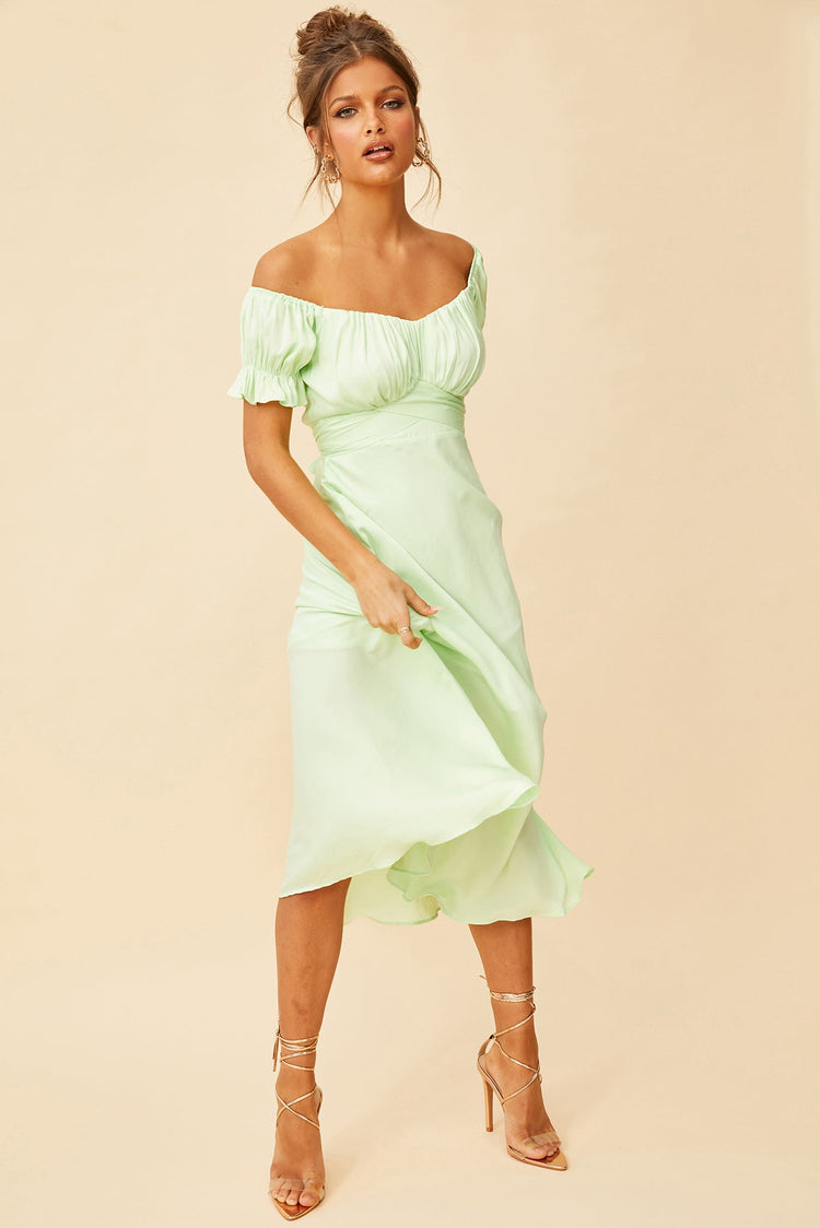 Swing Dancin' Midi Dress - Green DRESSES Sage and Paije