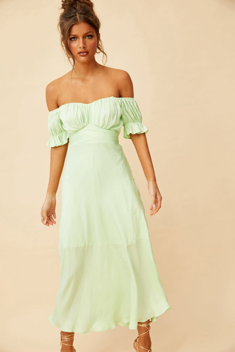 Swing Dancin' Midi Dress - Green DRESSES Sage and Paije