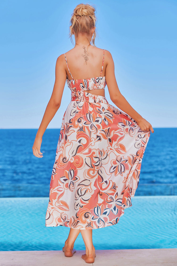 Spirited Midi Dress - Coral Multi DRESSES Sage and Paije
