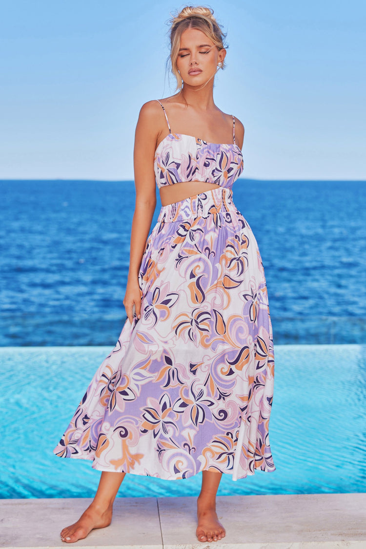 Spirited Midi Dress - Purple Multi DRESSES Sage and Paije