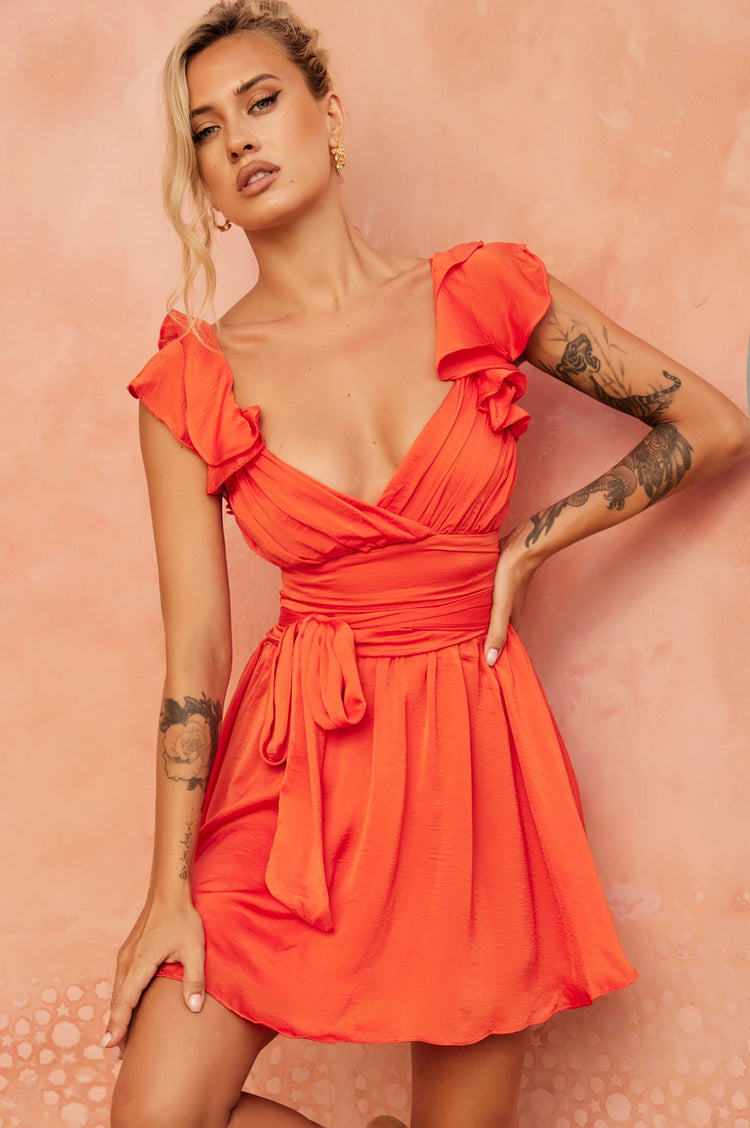 Fairytale Ending Mini Dress - Tangerine DRESSES Sage and Paije