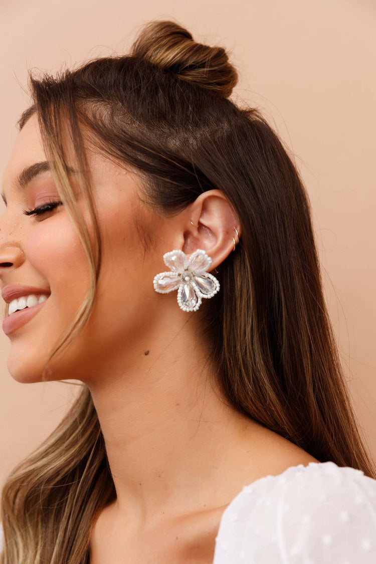 Eden Gold Earrings - White ACCESSORIES Sage and Paije