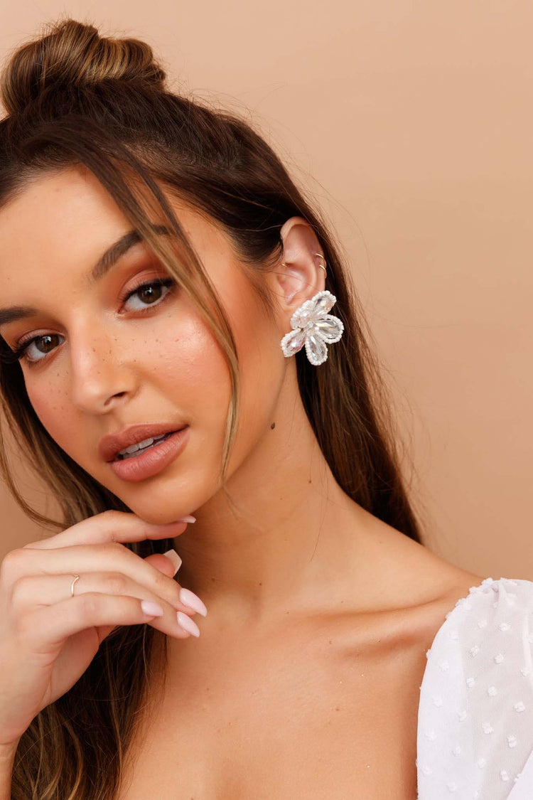Eden Gold Earrings - White ACCESSORIES Sage and Paije