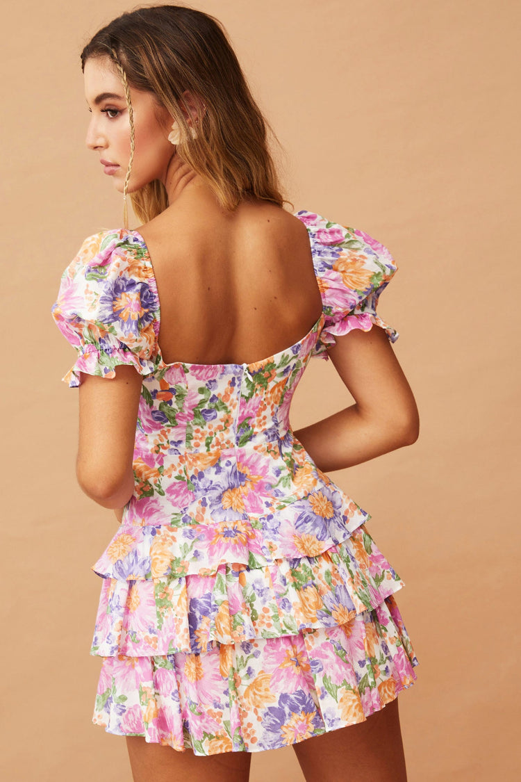 New Bloom Playsuit - Pink Multi DRESSES Sage and Paije