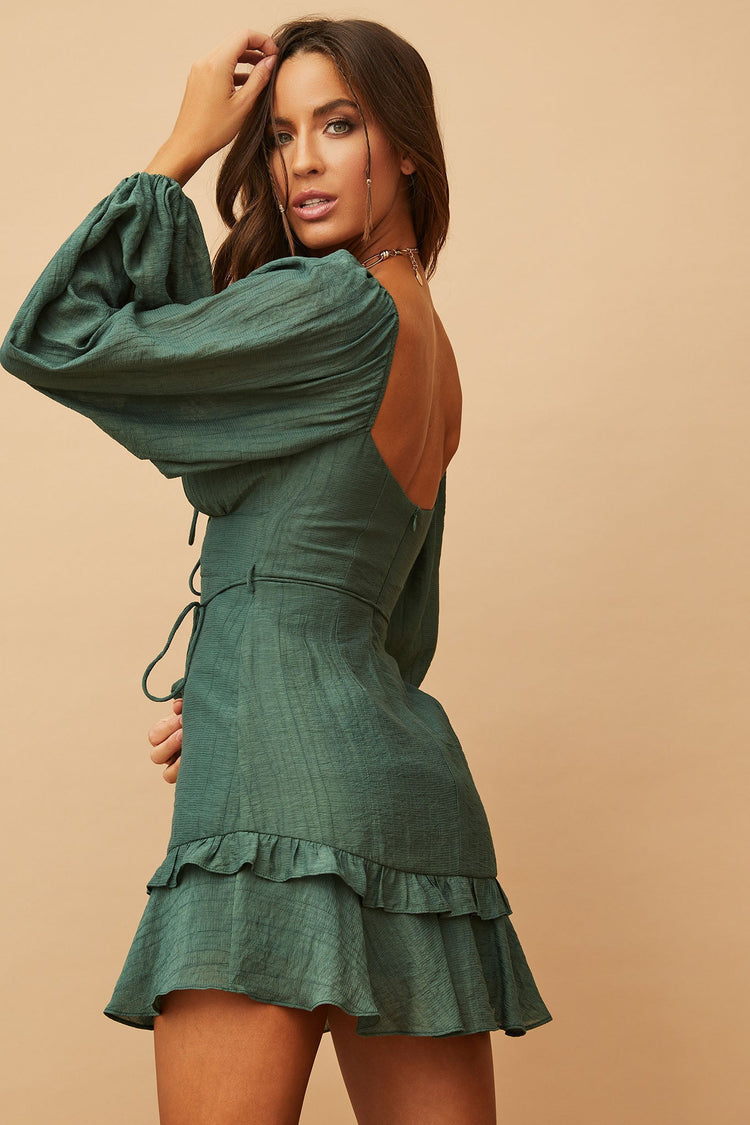 Xena Mini Dress - Forest Green DRESSES Sage and Paije