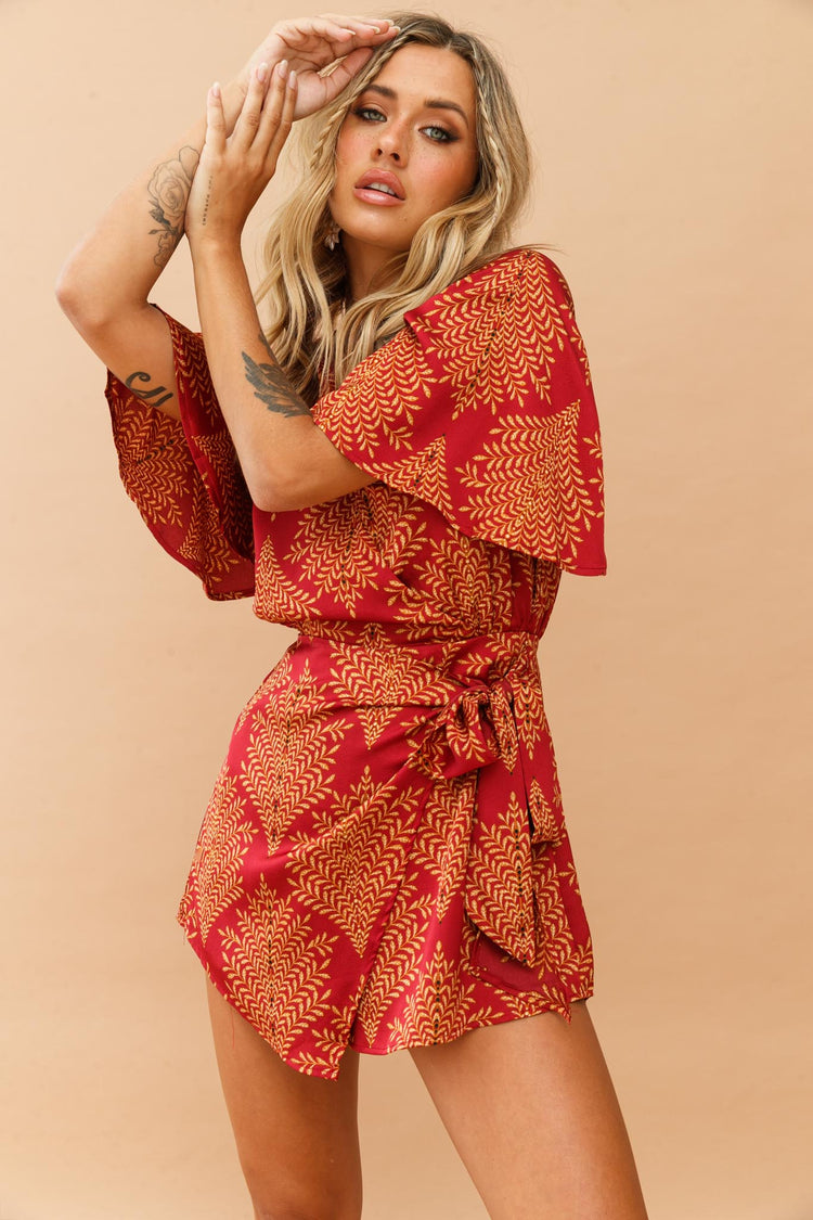 Vixen Playsuit - Wine PLAYSUITS Sage and Paije