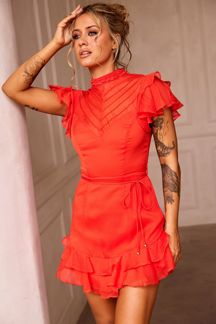 Leila Mini Dress - Red DRESSES Sage and Paije