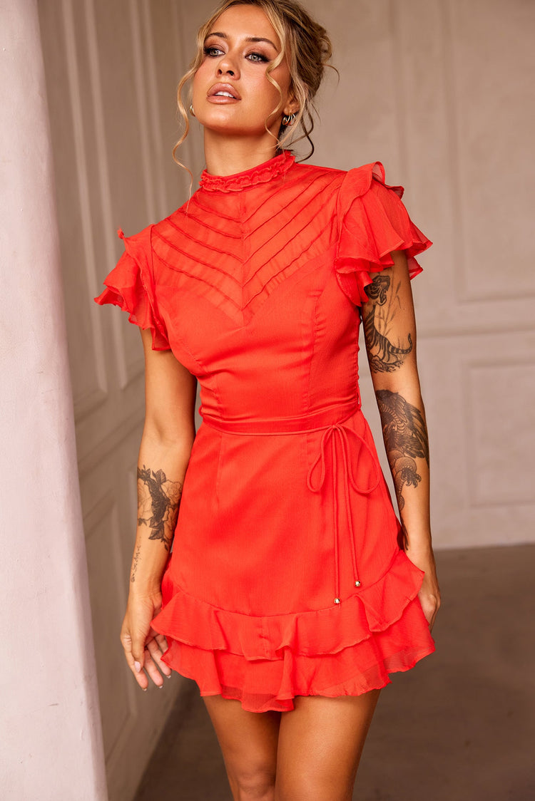 Leila Mini Dress - Red DRESSES Sage and Paije