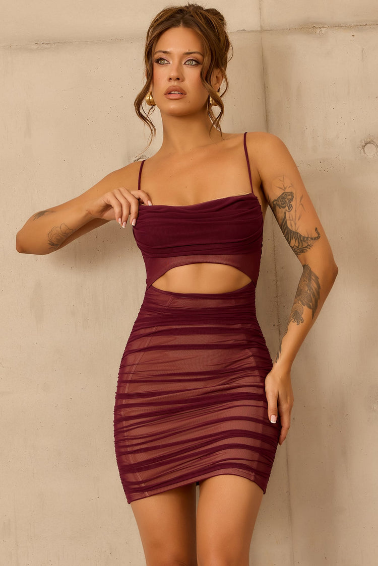 More Thoughts Mini Dress - Plum