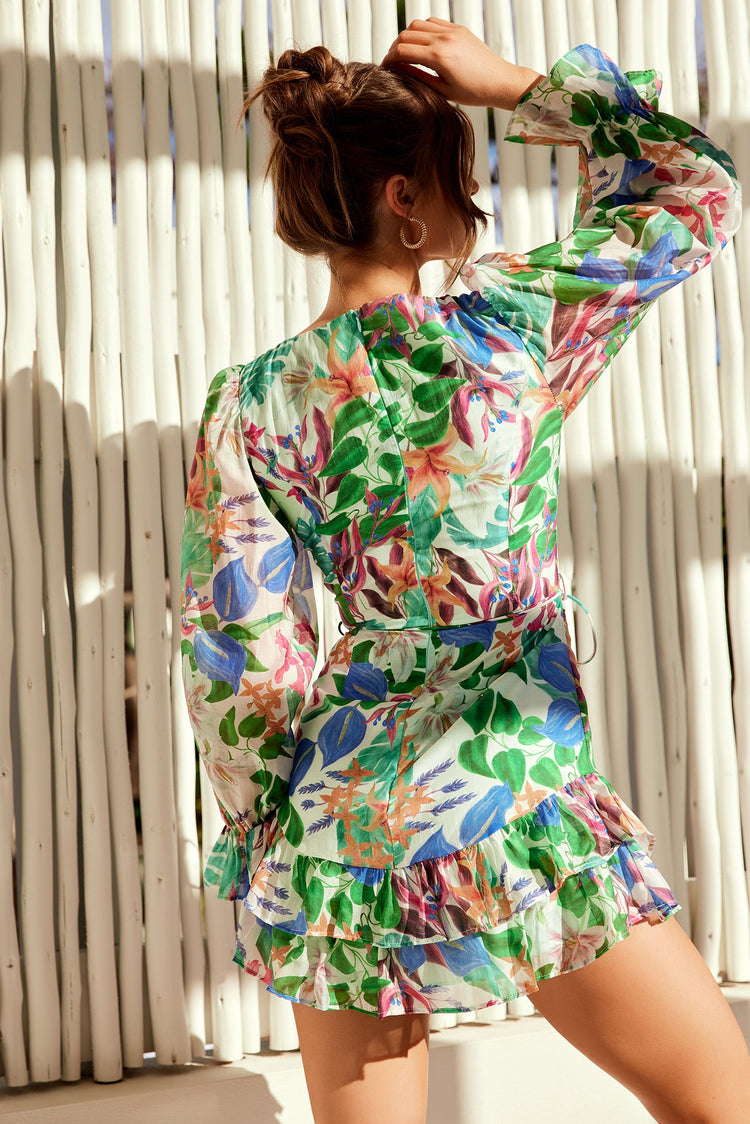 Addison Mini Dress - Green Multi DRESSES Sage and Paije