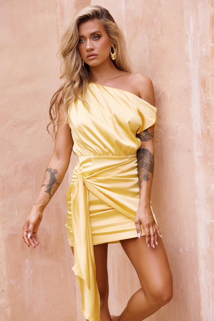 Still Lovers Mini Dress - Lemon DRESSES Sage and Paije