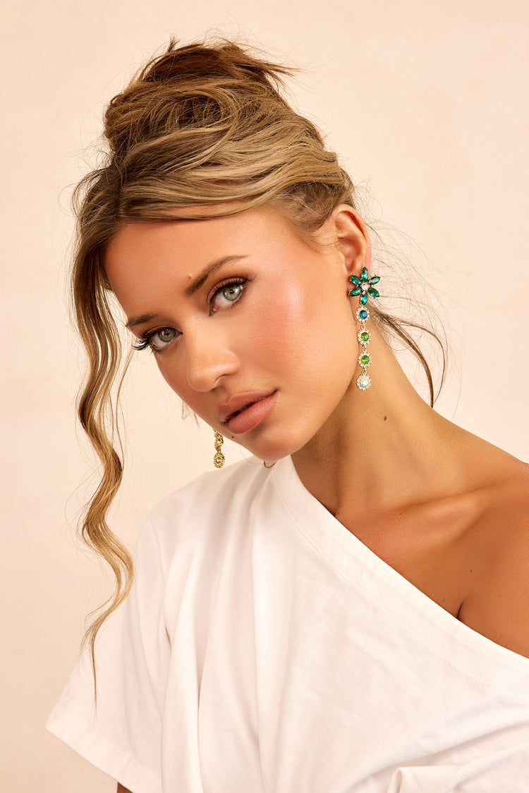 Ethereal Drop Earrings - Green-ACCESSORIES
