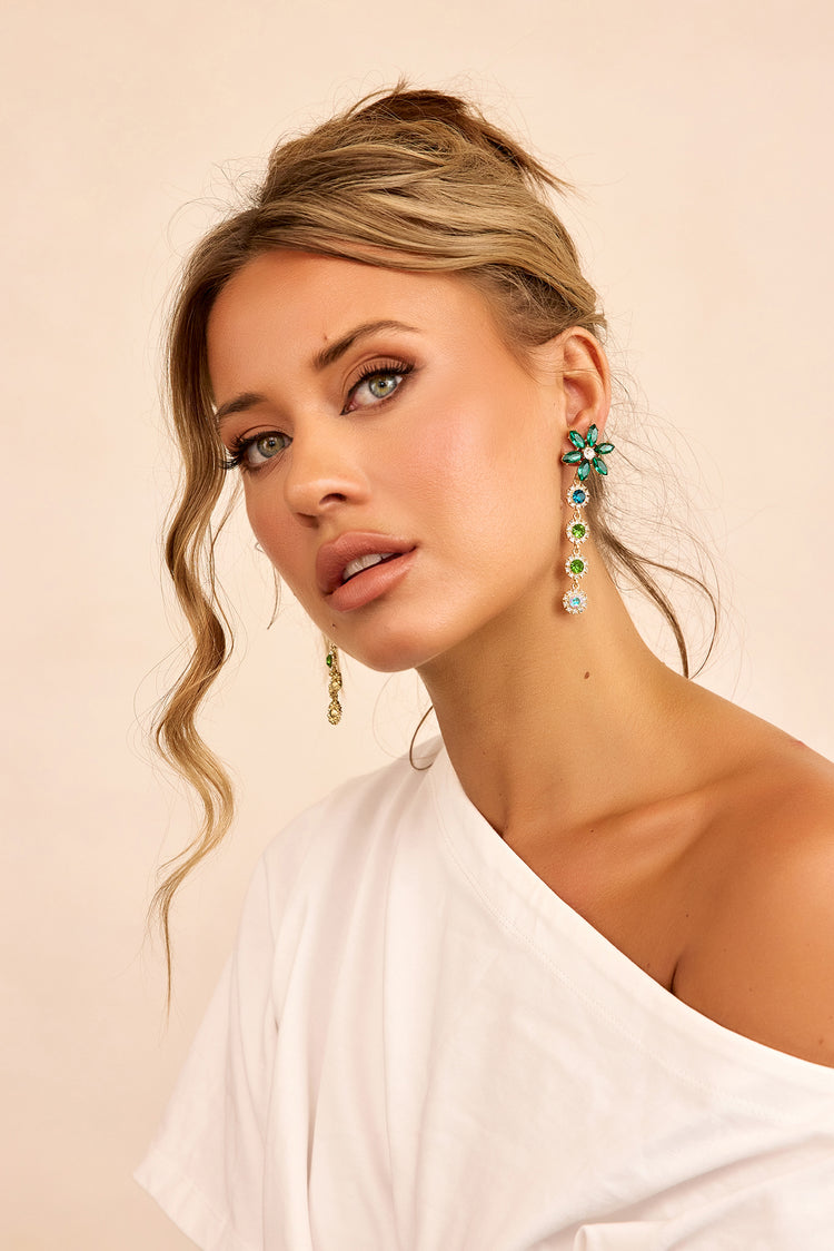 Ethereal Drop Earrings - Green-ACCESSORIES