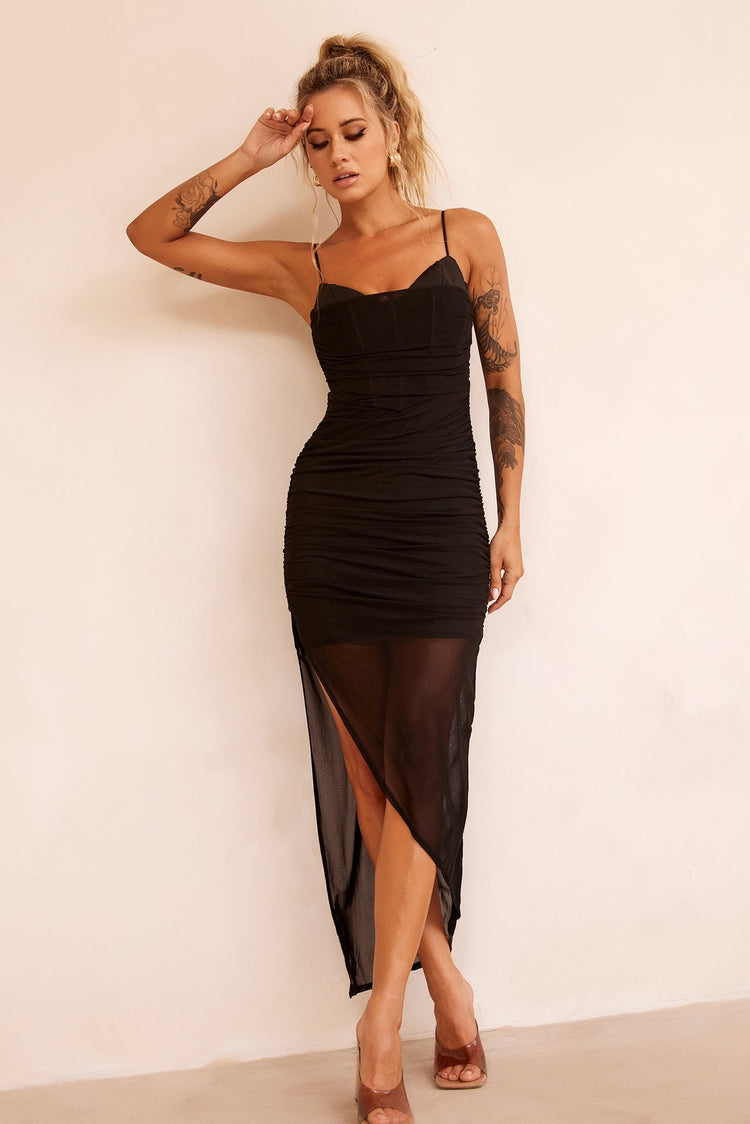 Find Myself Midi Dress - Black DRESSES Sage and Paije