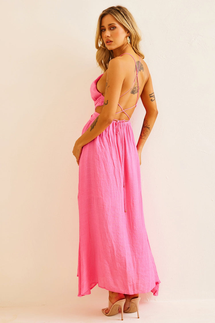 Dolly Maxi Dress - Pink DRESSES Sage and Paije