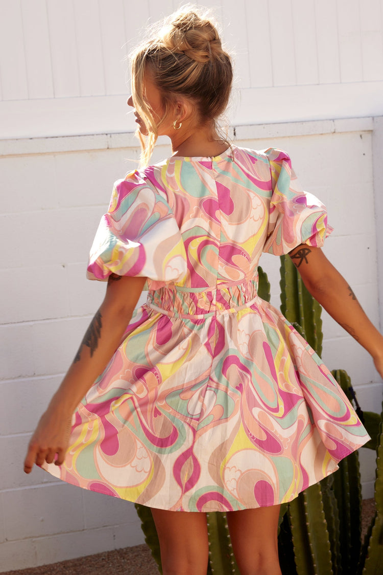Wander Mini Dress - Pink Multi DRESSES Sage and Paije