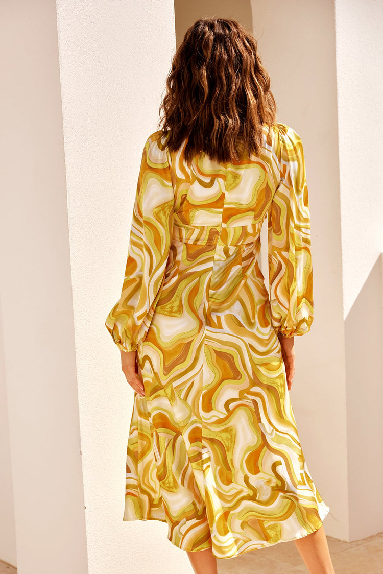 All That Matters Midi Dress - Yellow Multi DRESSES Sage and Paije