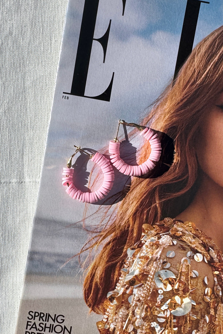 Nice Try Solid Earrings - Pink-ACCESSORIES