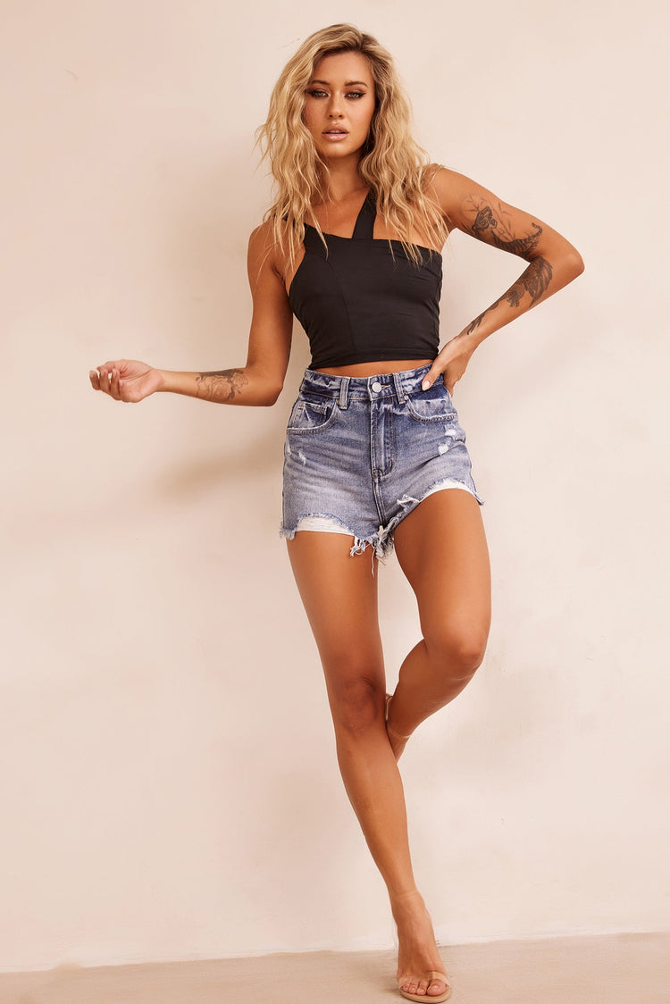 Over Time Denim Shorts - Washed Blue DENIM Sage and Paije