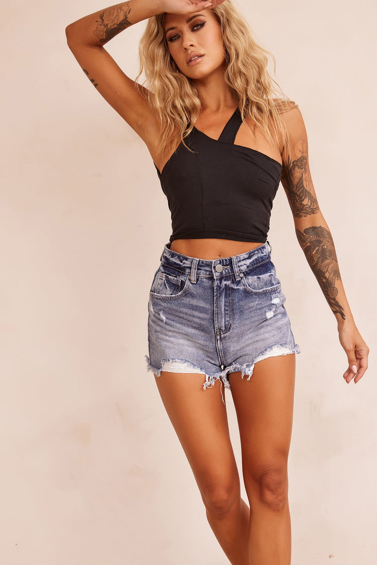Over Time Denim Shorts - Washed Blue DENIM Sage and Paije