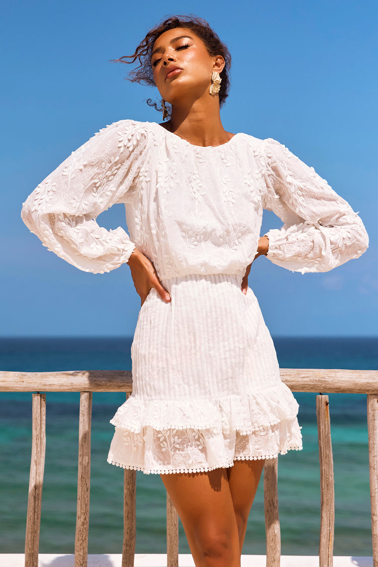 Heidi Mini Dress - White | Sage and Paige AUS.