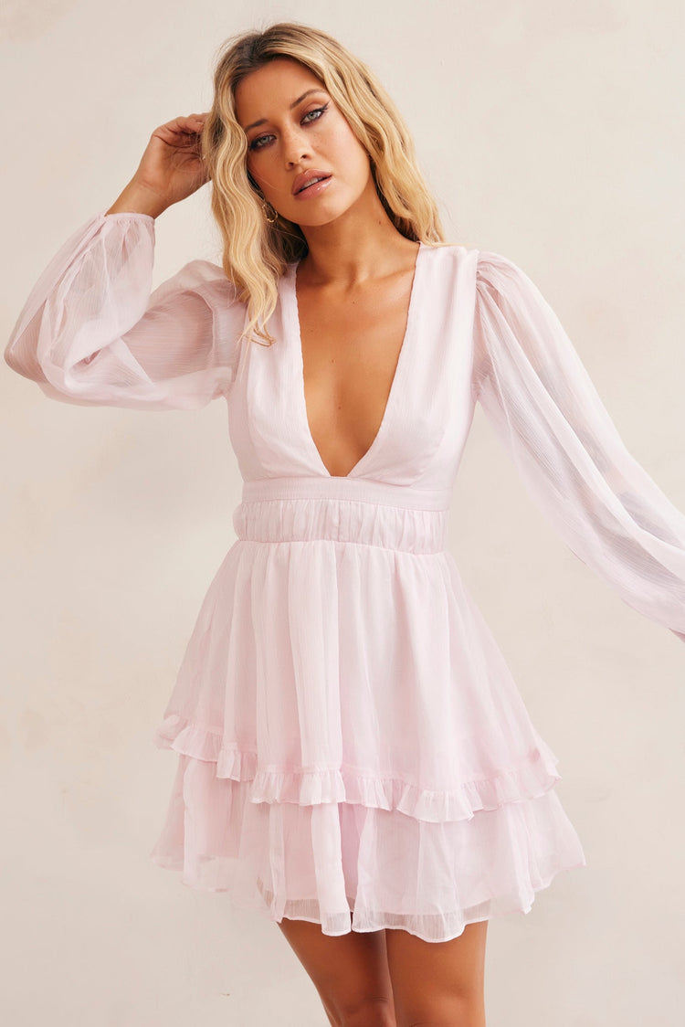 Evening Of Arts Mini Dress - Pink DRESSES Sage and Paije