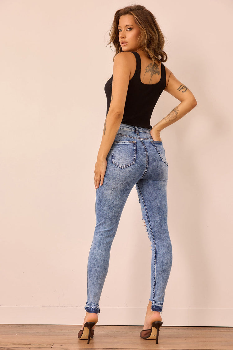 Easy Does It Crop Jeans - Washed Blue DENIM Sage and Paije
