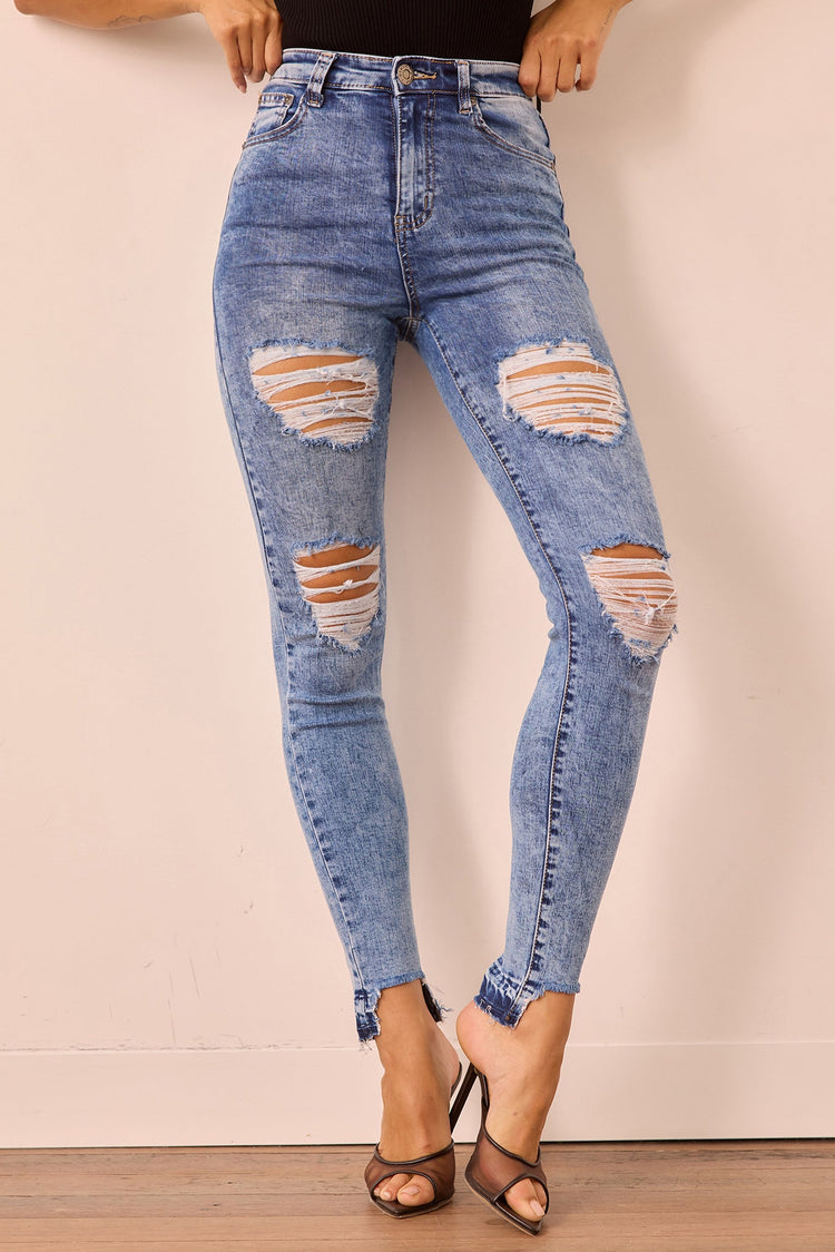 Easy Does It Crop Jeans - Washed Blue DENIM Sage and Paije