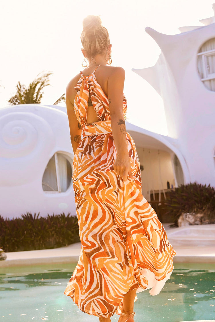 Lorena Maxi Dress - Orange DRESSES Sage and Paije
