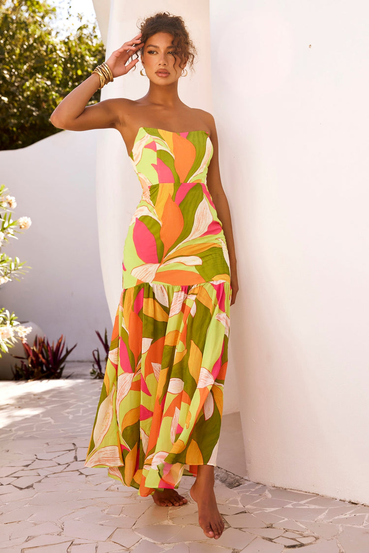 All For Her Maxi Dress - Green Multi DRESSES Sage and Paije