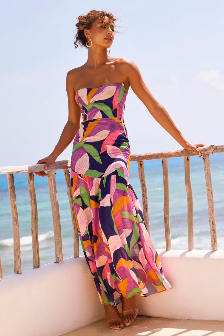All For Her Maxi Dress - Navy Multi DRESSES Sage and Paije
