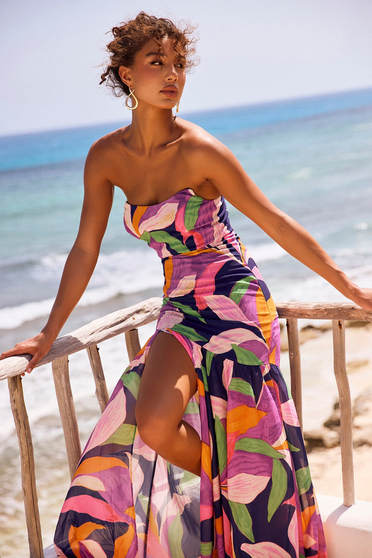 All For Her Maxi Dress - Navy Multi DRESSES Sage and Paije
