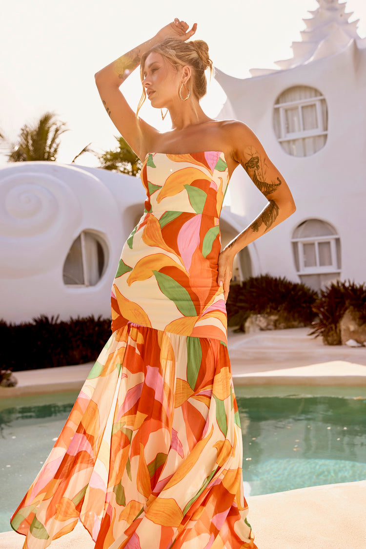 All For Her Maxi Dress - Orange Multi | Sage and Paige AUS.