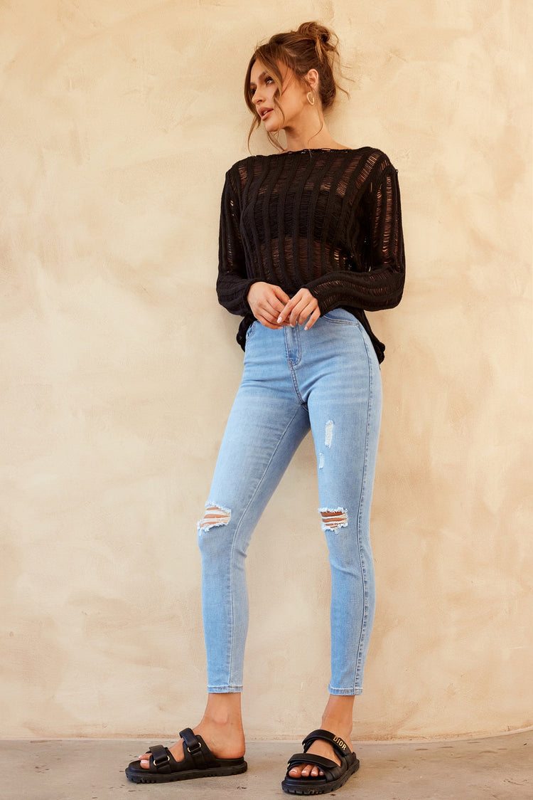 Lana Jeans - Washed Blue DENIM Sage and Paije