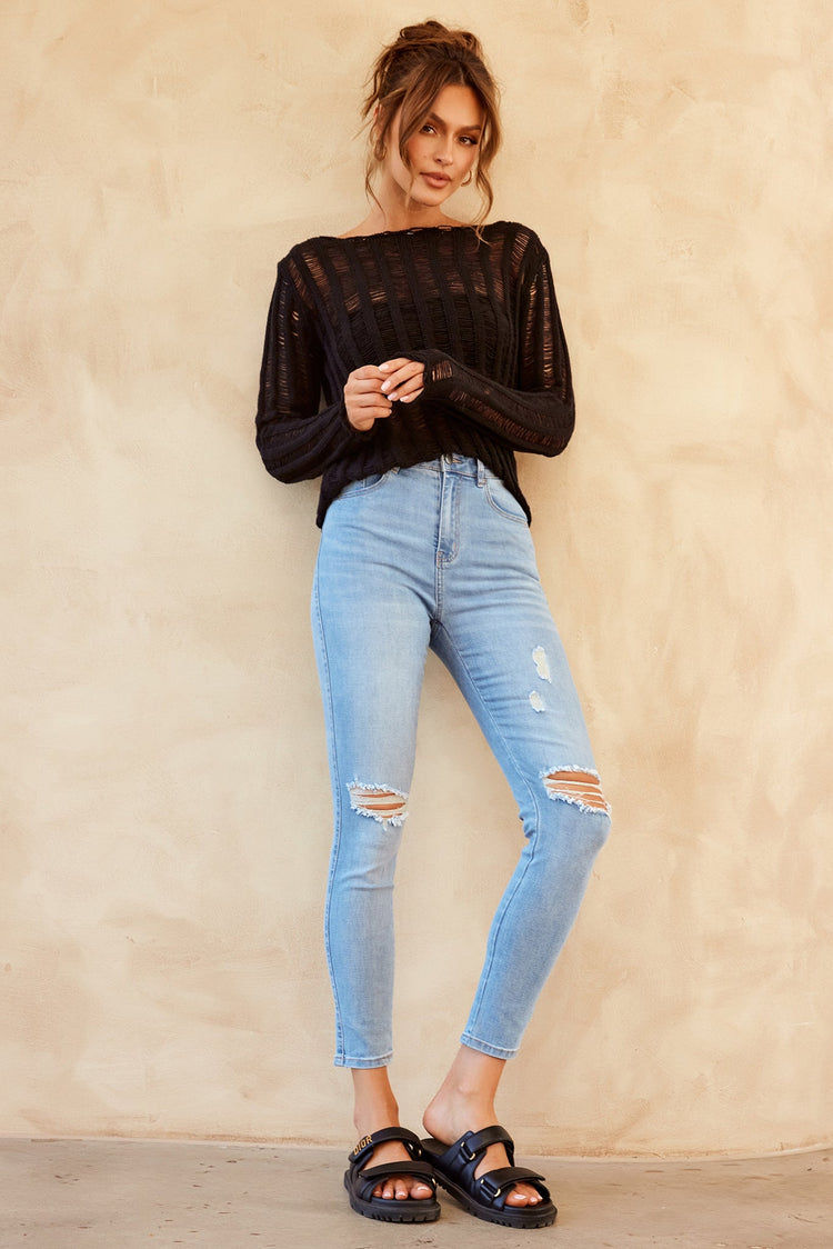 Lana Jeans - Washed Blue DENIM Sage and Paije