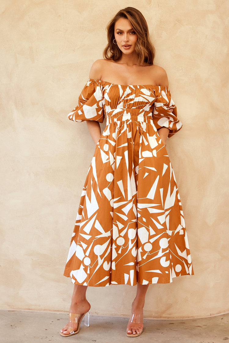 Sonja Midi Dress - Tan DRESSES Sage and Paije