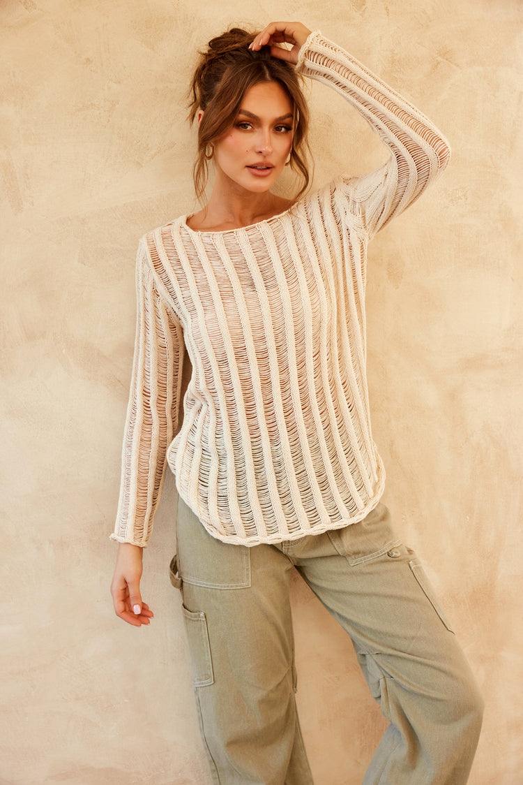 East End Top - Beige KNITWEARS Sage and Paije