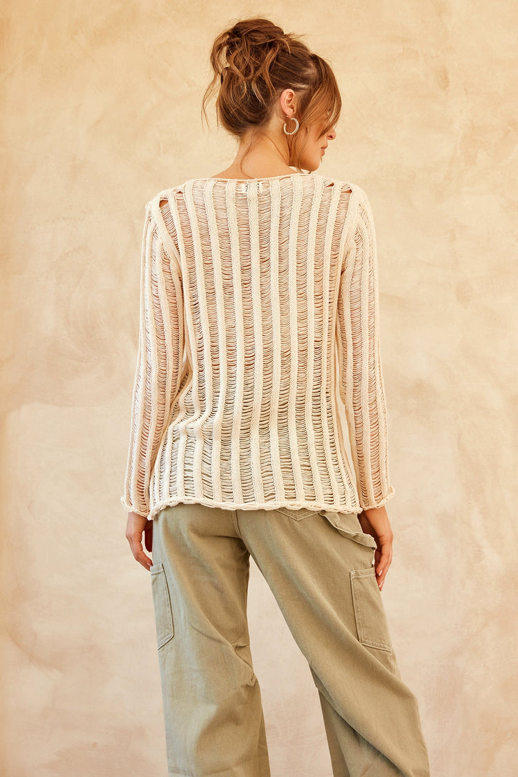 East End Top - Beige KNITWEARS Sage and Paije